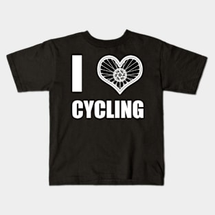 I Love Cycling Cool Gift For Cyclist Kids T-Shirt